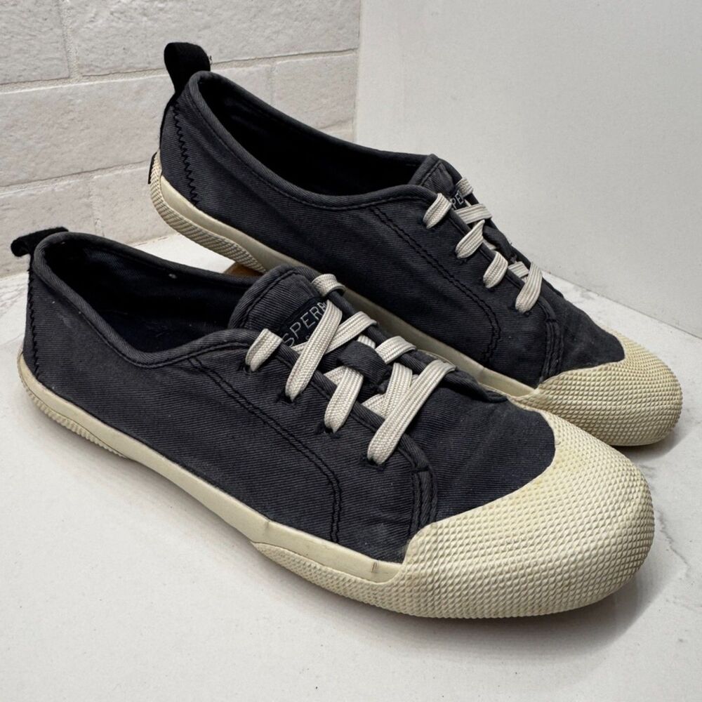 Sperry Breeze Women’s 7 Sneakers Canvas Lace-Up Faded Navy Blue Preppy